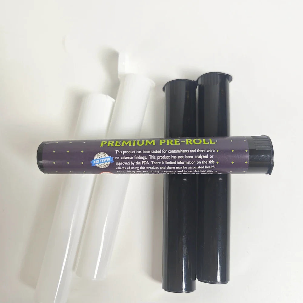 116mm 100mm Child Proof Plastic Vials Tube Pre Rolling CR Tobacco Cigar Roll Storage Container Tube With Pop Cap