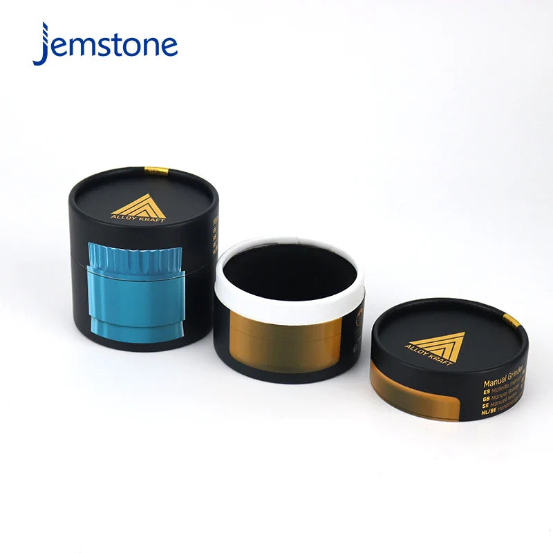 Custom Printed Eco-Friendly Manual Grinder Cardboard Cylinder Packaging Kraft Paper Tube for Tea Coffee Candle with Logo