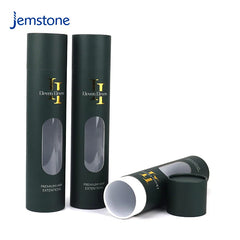Custom Recyclable Round Luxury Hair Extension Paper Tube Packaging Box Kraft Cardboard Cosmetic Cylinder Packaging with Window