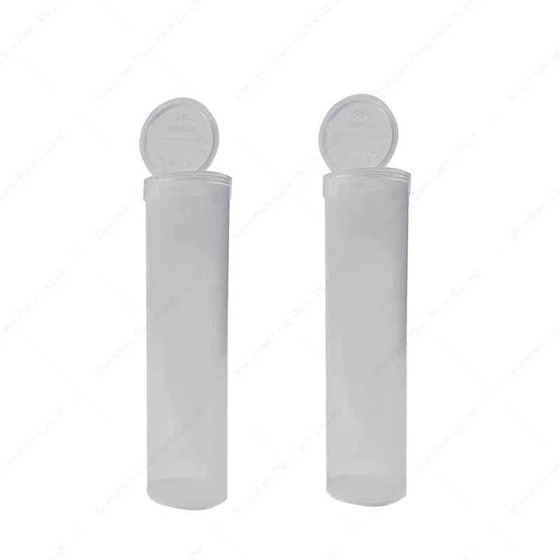 Multi-Color Child-Resistant Squeeze Pop Top Tube Clear Plastic Empty PE PP Smell Proof for Cosmetics and Medicine