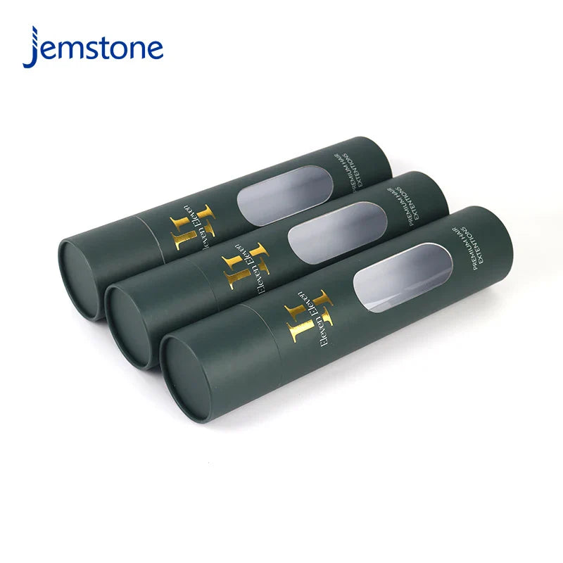 Custom Recyclable Round Luxury Hair Extension Paper Tube Packaging Box Kraft Cardboard Cosmetic Cylinder Packaging with Window
