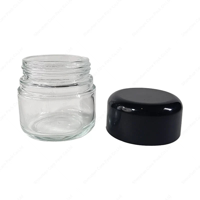 Custom 15ml Mini Glass Jar with Child-Resistant Lid 4oz Concentrate Oil Storage Child Proof