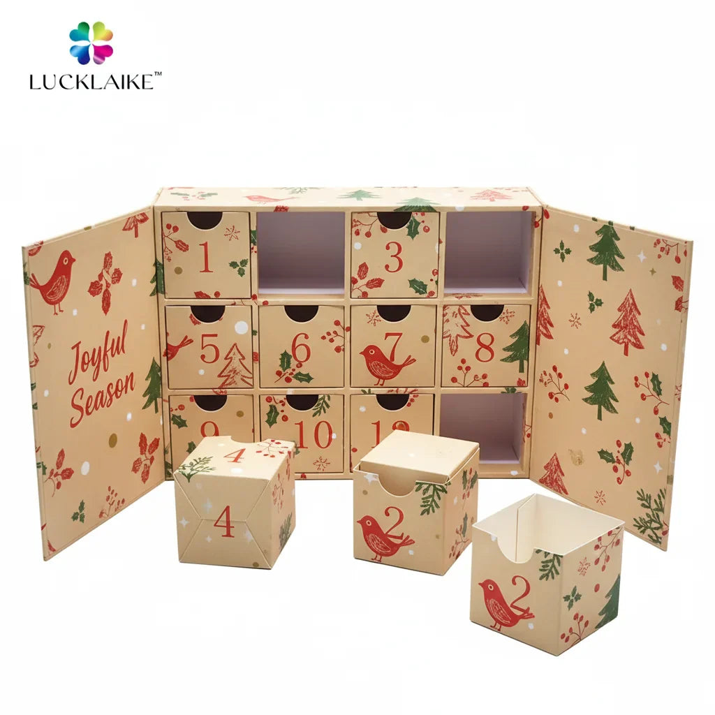 Wholesale Prompt Goods Empty Countdown EU 12 Days Recyclable Magnetic Gift Box Mystery Christmas Advent Calendar Box