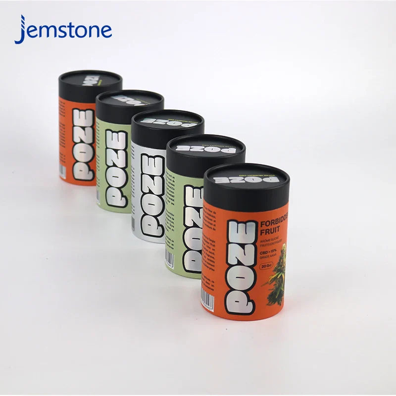 Custom Eco-Friendly Food Grade Paper Tube for Coffee Matcha Tea Powder Kraft Cardboard Cylinder Packaging with Lid for Spices