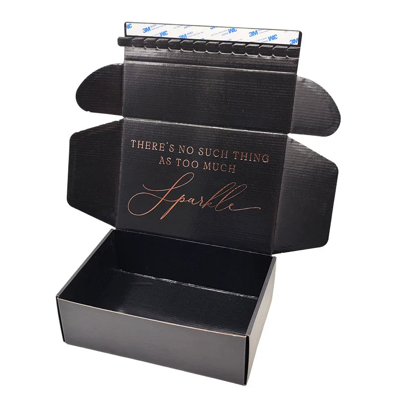 Manufacturer Matte Rose Foil Paper Cajas Carton Mailer Box Custom Shipping Gift Packaging Boxes With Self Adhesive Zipper Tear