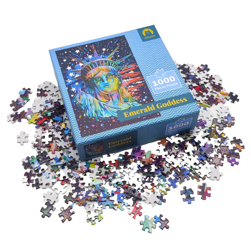Eco-Friendly Manufacturer Custom Children's Educational Cardboard Paper Coloring Jigsaw Puzzles 1000 Pieces for Adults