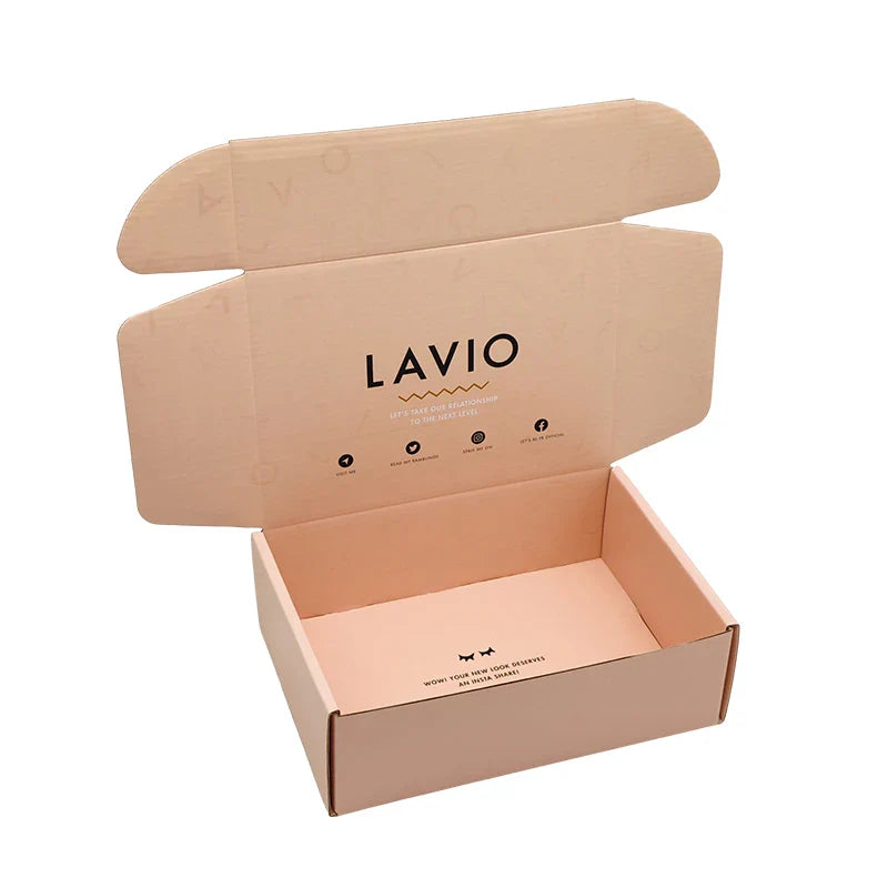 Custom Clothing Cajas Packaging Beige Boxes Design Paper Custom Clothes Hair Mailer Craft Paper Boxes With Logo Packaging