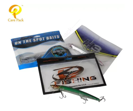 Custom Printed Eco Friendly Clear Plain Mini Ziplock Zip Lock Paper Soft Plastic Storage Fishing Lures Bait Packaging Pouch Bag
