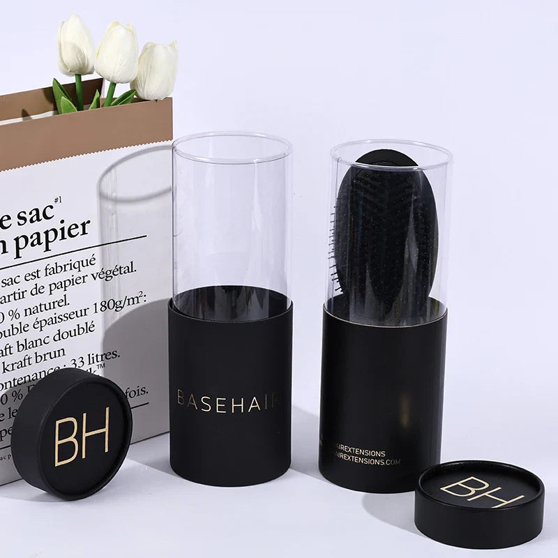 Custom Food Kraft Round Cardboard Tube Powder Coffee  Paper Core Tube With Windows 500Ml Packaging