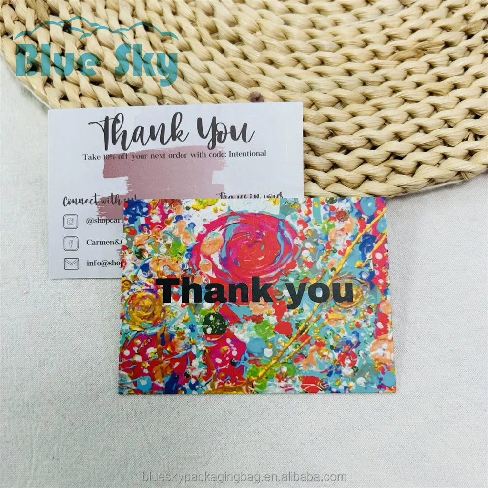 ODM Custom Colorful Logo Paper Insert Postcard Gift Business Cards Promotion Thank You Card for Small Business