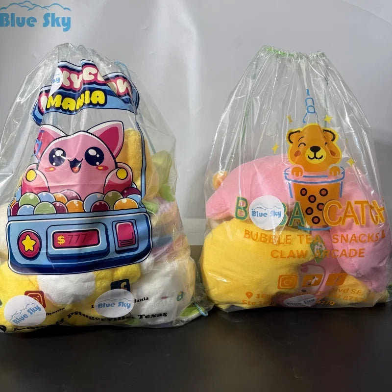 OEM/ODM Customized Toy Doll Transparent Drawstring Backpack Wholesale Clear Plastic Drawstring Backpack for Claw Stuffed Animal