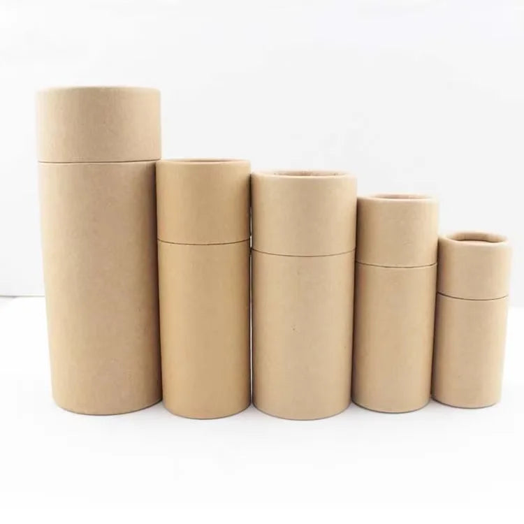 Recyclable Luxury Empty Push up Kraft Cardboard Lip Balm Deodorant Tubes Cosmetic Skin Care Lipstick Paper Tube Packaging