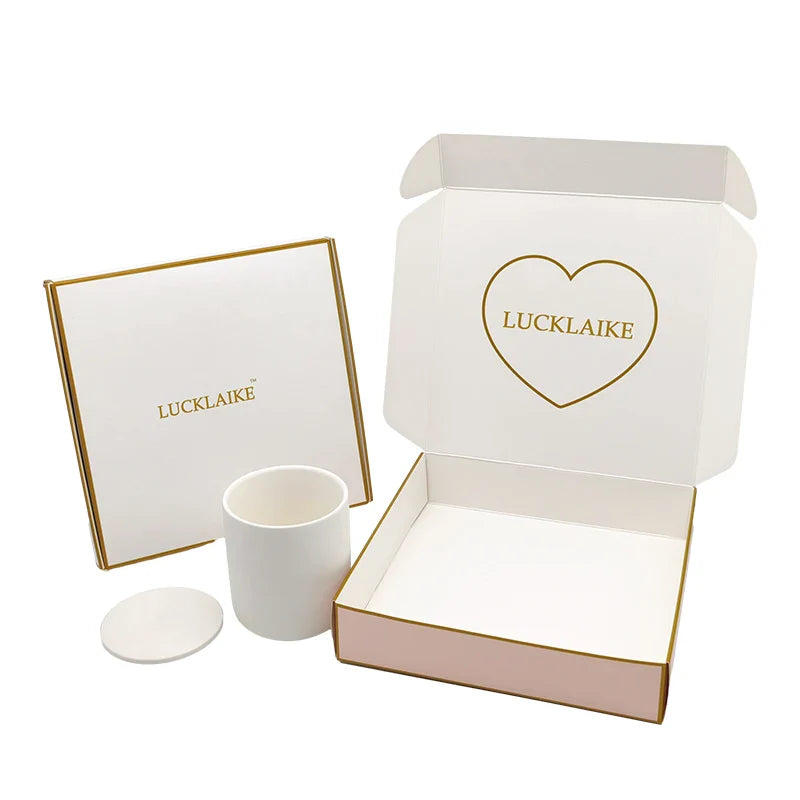 Customized Shipping Carton Beige Zipper Tear Strip Line Cosmetic Wig Boxes Custom logo Packaging Box for Packiging