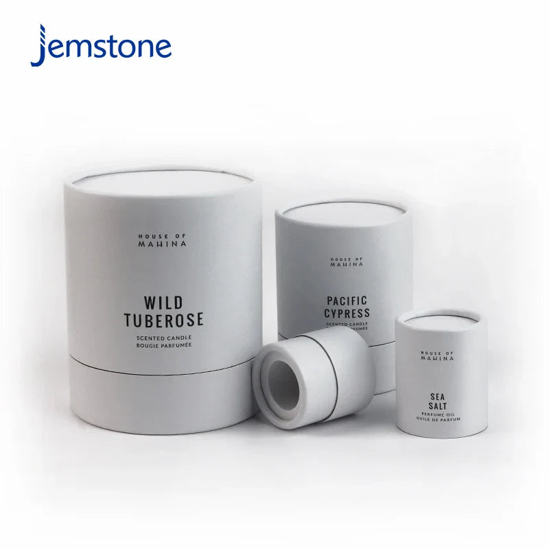 Biodegradable Scented Candle Jar Cylinder Kraft Cardboard Push up Oil & Aroma Diffuser Cosmetic Round Paper Tube Packaging