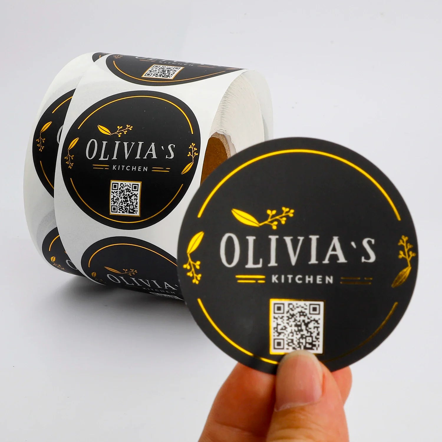 Custom Printing Etiquette Personnalisé Stickers Roll Waterproof Vinyl Adhesive Gold Foil Round Logo Stickers for Packaging Label