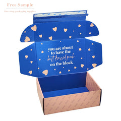 Free Samples Custom Printed Design Postal Airplane Shipping Mailing Box Folding Corrugated Cardboard Paper Packaging Mailer Box