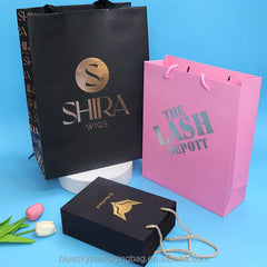 Custom Logo Shopping Paper Bag with Handle Durable&Stylish Paper Bag for Retail Stores Supermarkets Brand Packaging Paper Bags