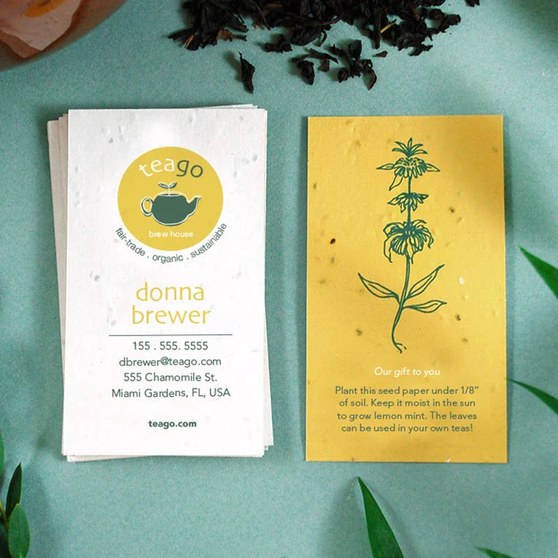 Customized Printed Logo Candle Dust Cover Plantable Wildflower Seeds Paper Cards for Candle Candle Dust Protector Thank You Card