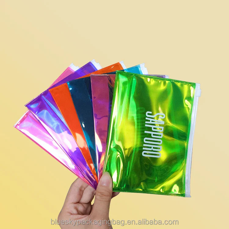 High-Quality Laser Zipper Bag - Shiny Metallic Finish with Durable YKK Zipper