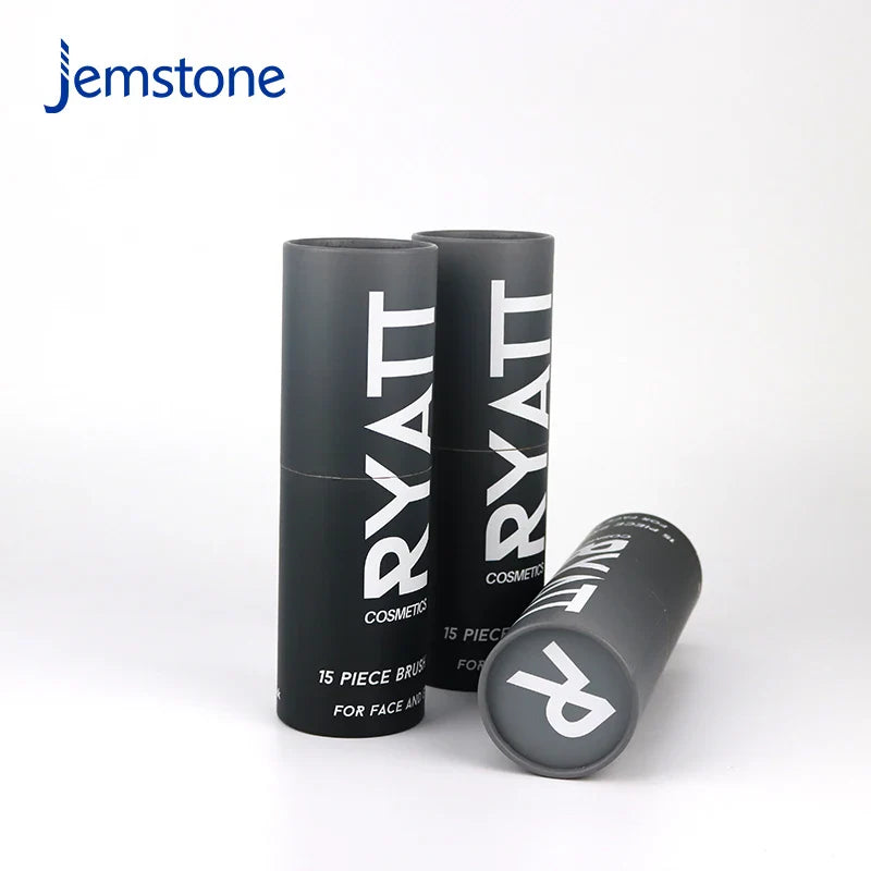 Eco-Friendly Custom logo Black Kraft Cardboard Food Tea Coffee Tube Packaging Cosmetic Perfume Essential Oil Bottle Paper Tube