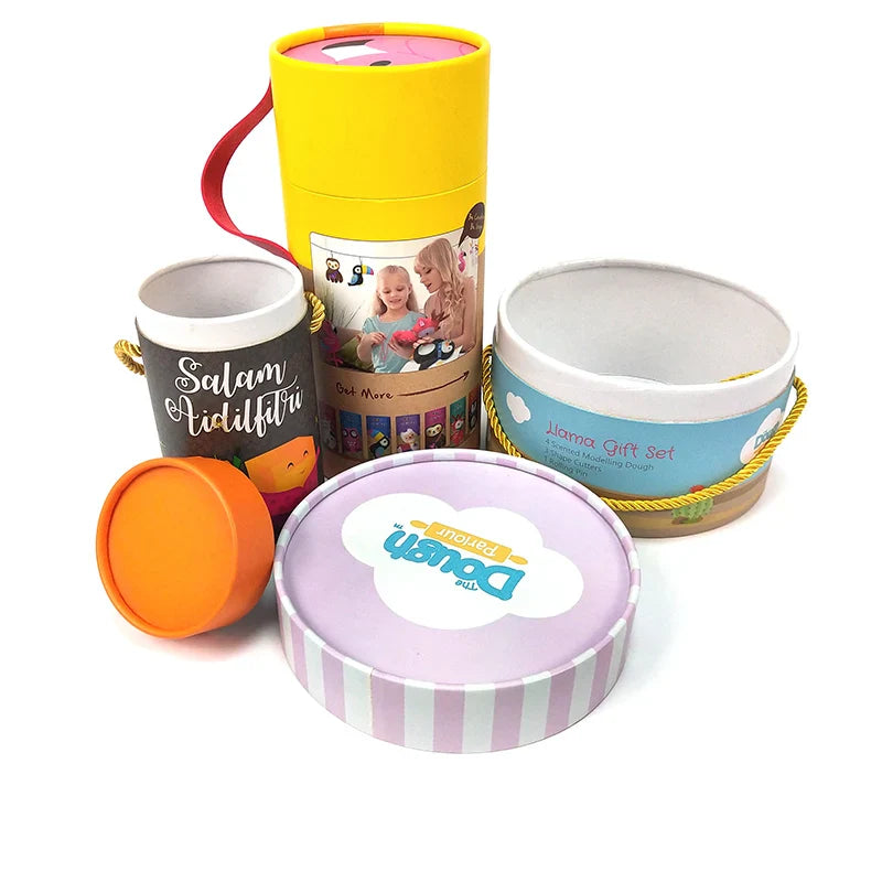Custom Private Label Paper Mache Boxes Round Cylinder Gift Packaging for Perfume Food Essential Oils Made From Carton
