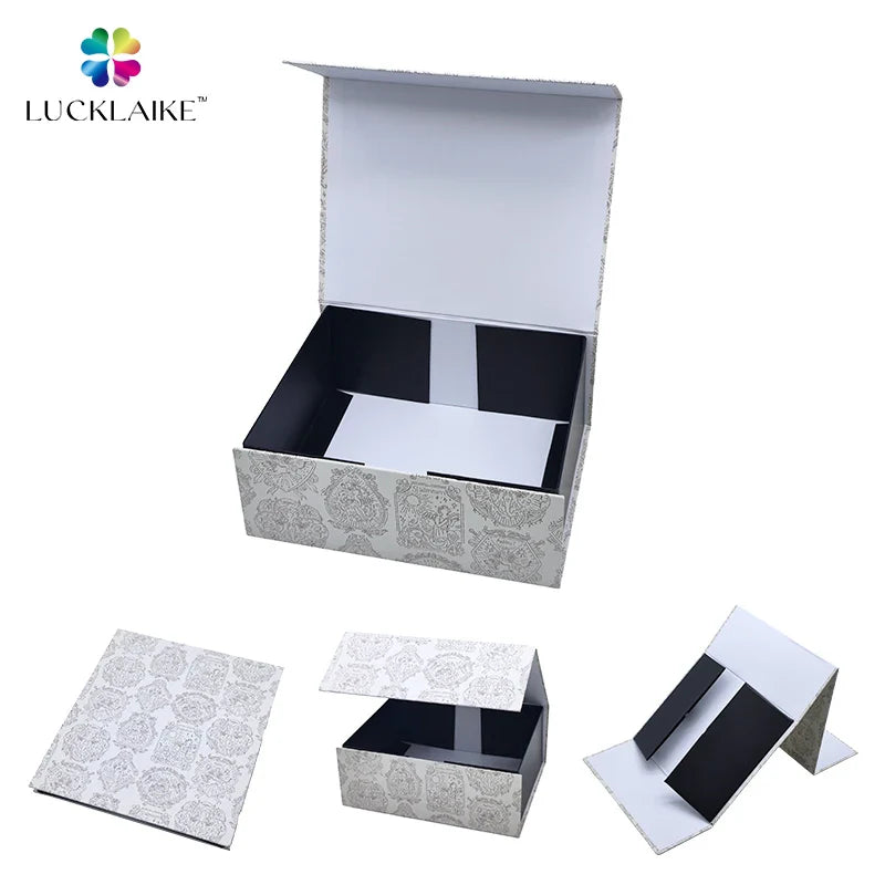 Custom Luxury Black Cardboard Packing Folding Shoe Gift Box Magnetic Paper Box Packaging With Magnetic Flap Closure