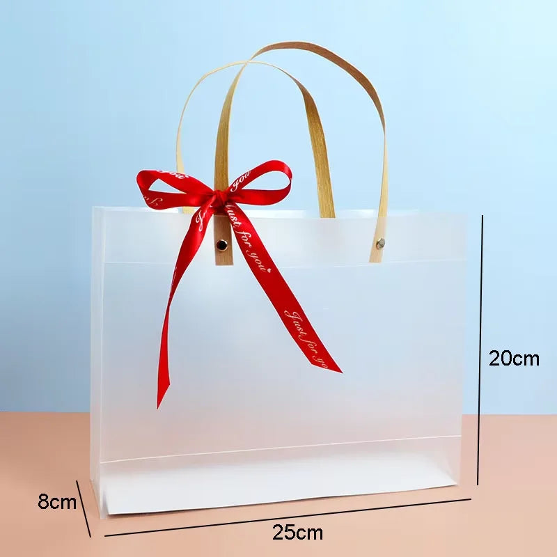 Plastic Makeup Cosmetic Clothes Transparent Gift Custom logo Printing PP Tote Shopping Bag