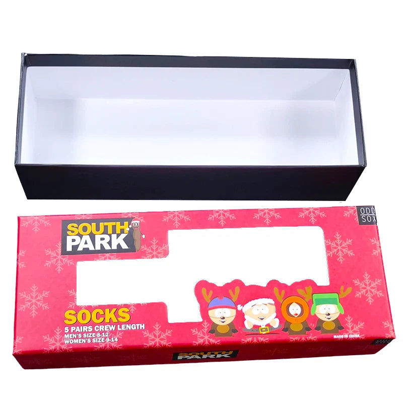 Custom Logo Eco Friendly Mens Christmas Socks Carton Packaging Paper Rigid Cardboard Lid and Base Gift Box With Window