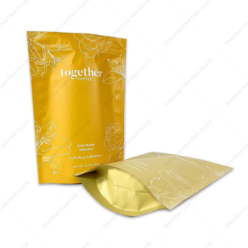 Custom Printed Plastic Coffee Bean Dry Fruit Stand up Pouch with Zipper Cafe Glossy High Quality Pet Food Snack Bag Packaging