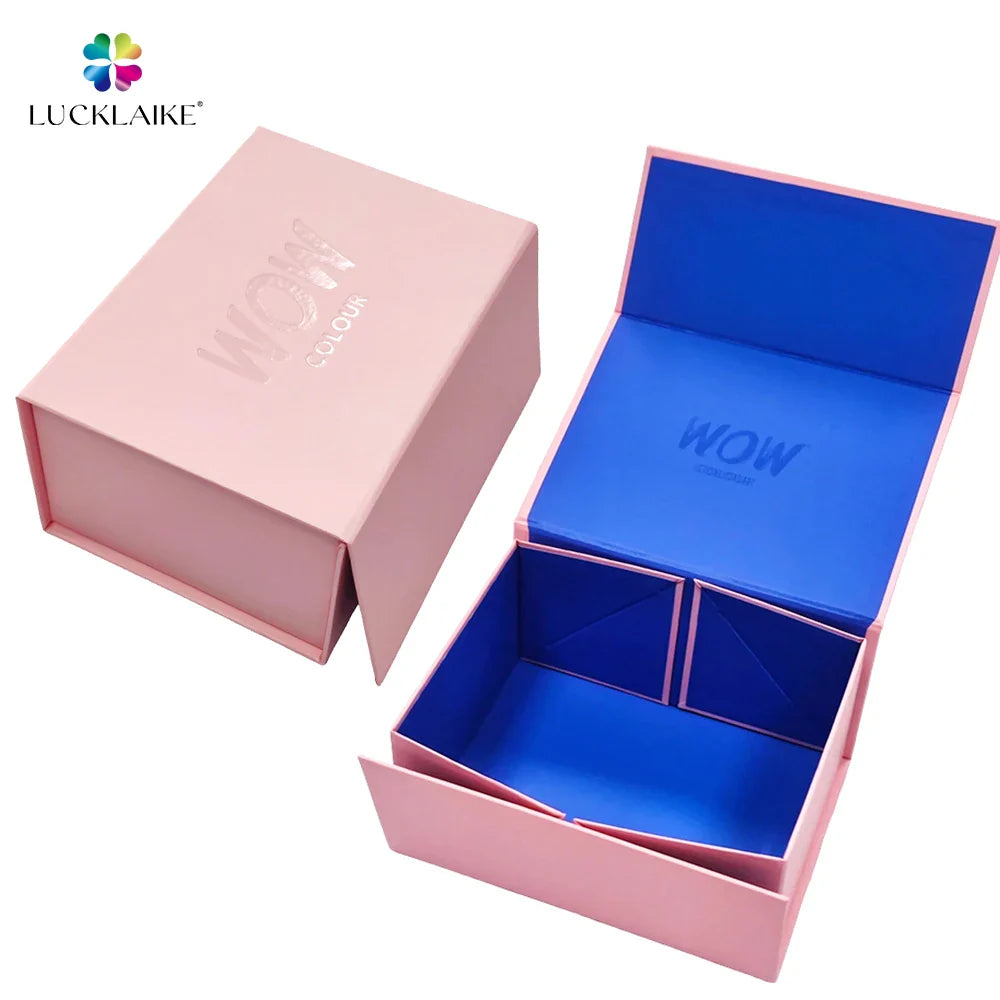 ODM Luxury Customised Recyclable Handmade Blank Cosmetic Rigid Magnetic Double Door Gift Boxes Packaging with Magnet Lid