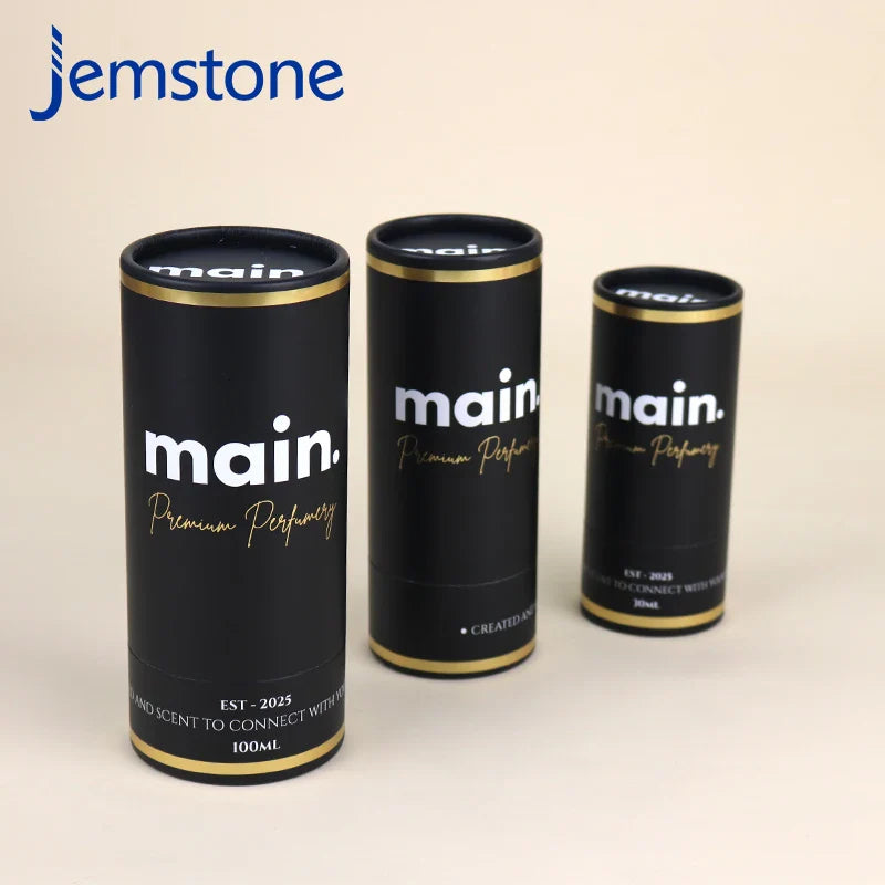 Custom Eco-Friendly Print Cylinder Kraft Cosmetic Food Tube Packing UV Gold Foil Embossing Vanishing Premium Packaging