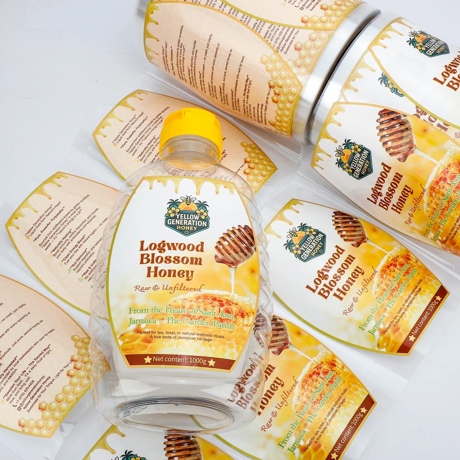 Biodegradable Vinyl Stickers Eco-Friendly Brands Custom Self-Adhesive Waterproof Logo Packaging Labels for Jar Bottle Container