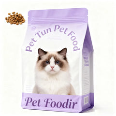 Cat Dry Food Treat Resealable Zipper Flat Bottom Dry/Pet Foil Eight Side Seal Feed Snacks Plastic Mylar Pouch