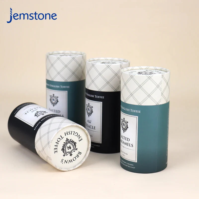 Eco Friendly Custom Print Logo Food Grade Tea Coffee Tube Spice Packaging Powder Cylinder Paper Tube Packaging