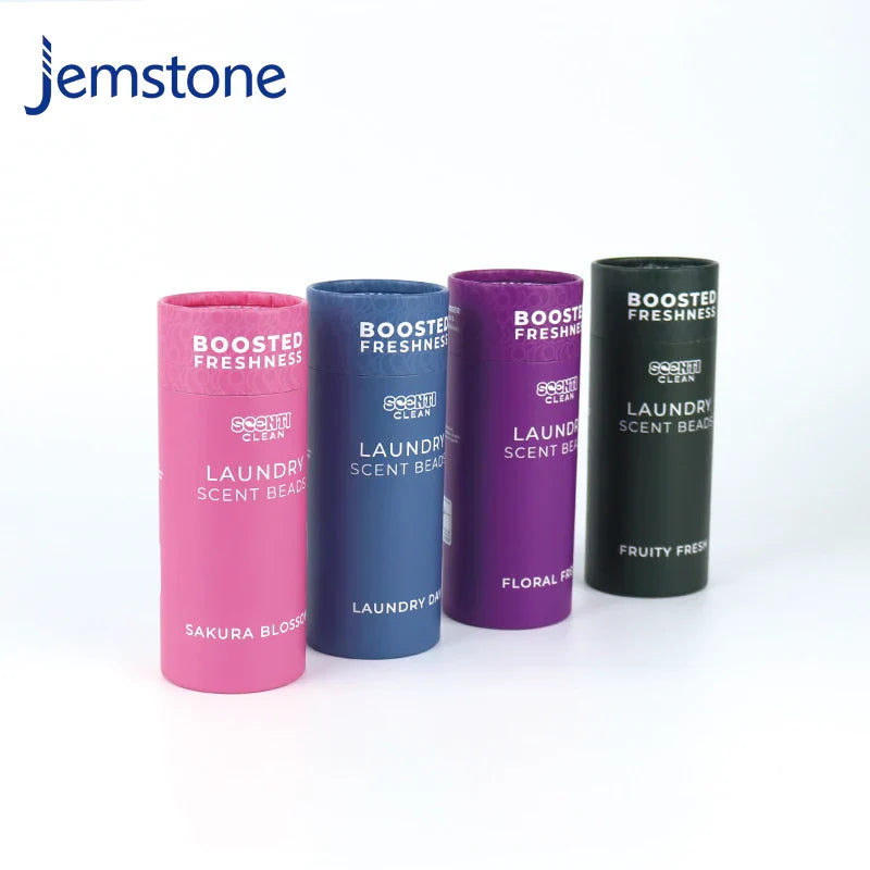 Eco-Friendly Custom logo  Kraft Cardboard Laundry Scent Beads Cylinder Packaging Bath Salt Paper Tube