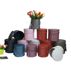 Wholesale Tube Gift Box Luxury Custom Logo Round Flower Box for Rose Cylinder Box Packaging