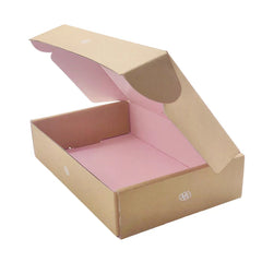 Custom Corrugated Kraft Box Recyclable Pink Express Mailer for Wedding Clothing and Underwear Shoes Socks Subscription Box