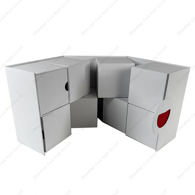 New Trend Advent Calendar Handmade Rigid Cardboard Boxes With Drawers Empty Gift Packaging Box for Cosmetic Toys