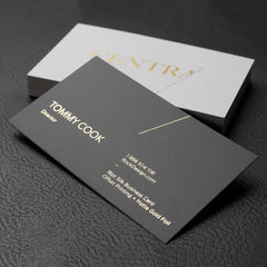 Custom Luxury Embossed Logo Textured Cotton Business Card With Gold Foil Business Thank You Card for Small Business