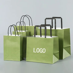 Custom Kraft Paper Bag With Handles Shopping Bags Retail Bag Wholesale Bulk Customized Logo Printing for Boutique Gift Packaging