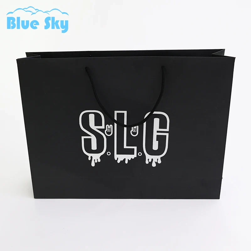 Custom Logo Shopping Paper Bag with Handle Durable&Stylish Paper Bag for Retail Stores Supermarkets Brand Packaging Paper Bags