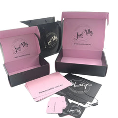 Custom Scatola Per Pacchi Personalizzate Branded Black Mailing Shipping Corrugated Verpackung Emballage Carton Underwear Box