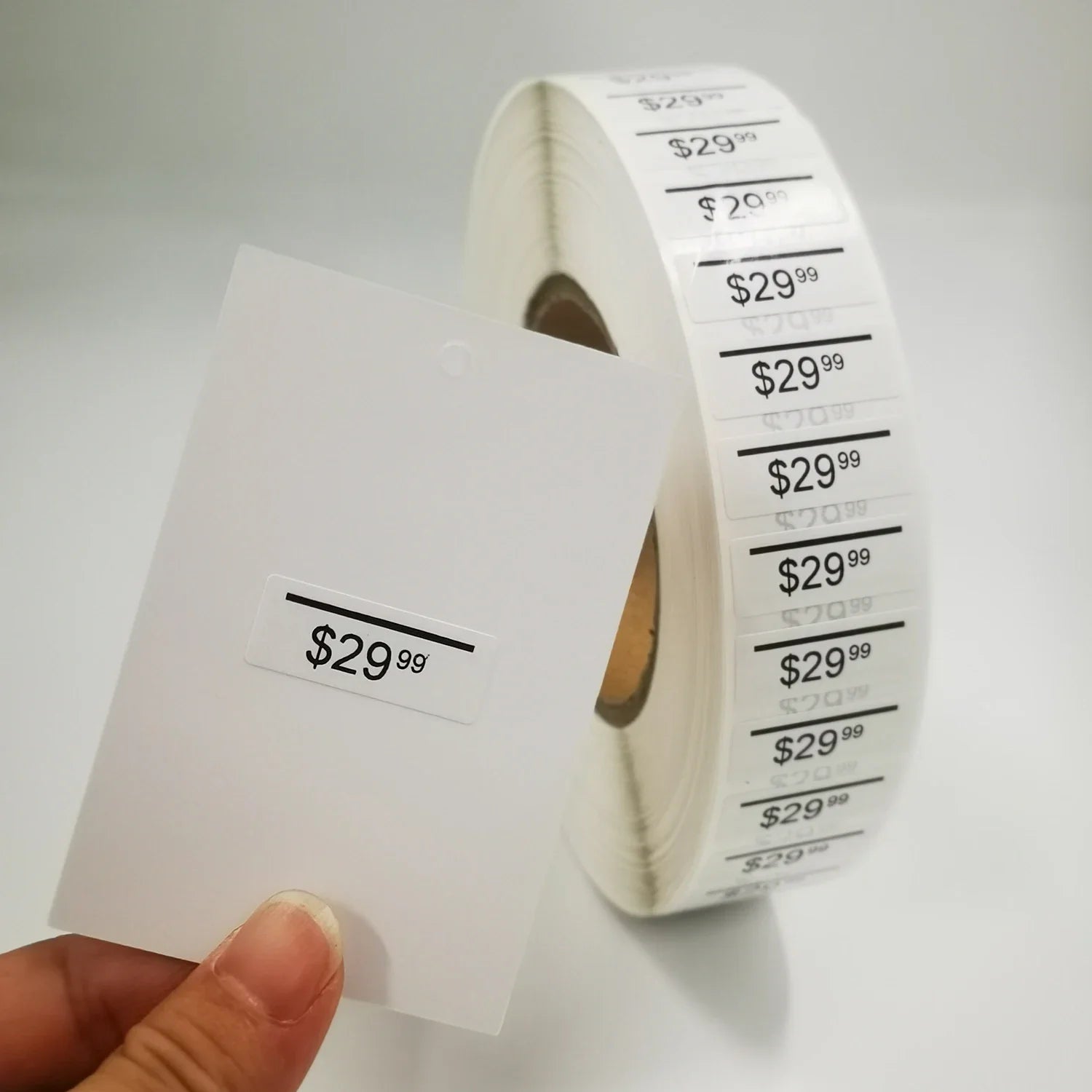 High Quality Custom 31x12 37x21 37x17 40x17 Clothing Black Piggy Back Sticker Labels Garment Price Label Stickers