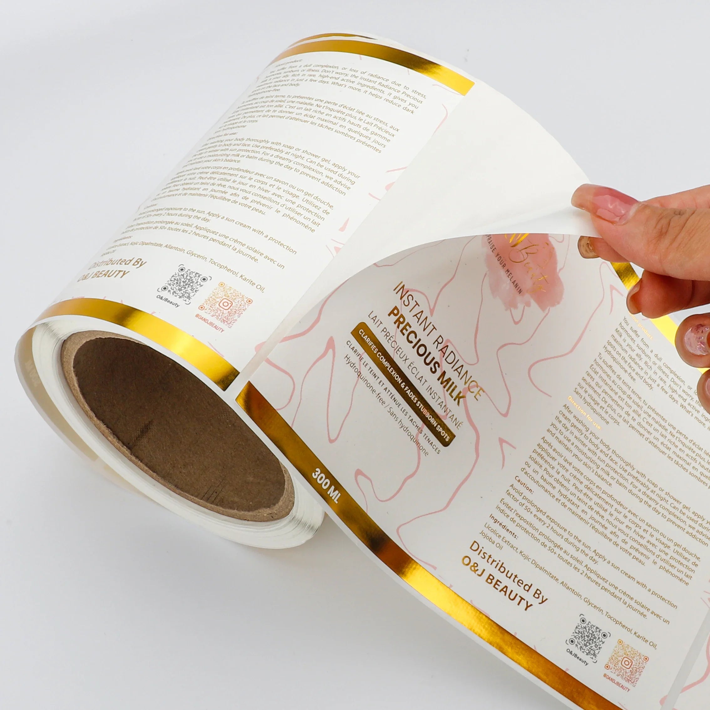 Custom Plastic Bottle Hair Products Logo Printing Label Sticker, Private Waterproof Cosmetic Labels for Pet Lotion Bottle