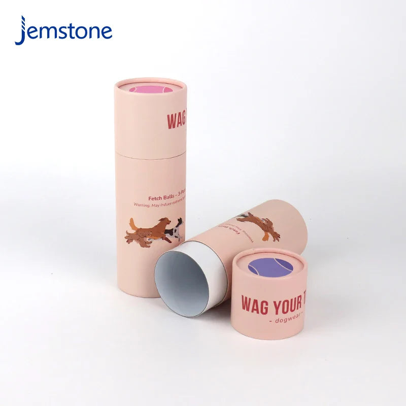 Eco-Friendly Luxury Kraft Tennis Cardboard Tube Custom Logo Dog Catch Ball Paper Cylinder Box Packaging Premium Quality Product
