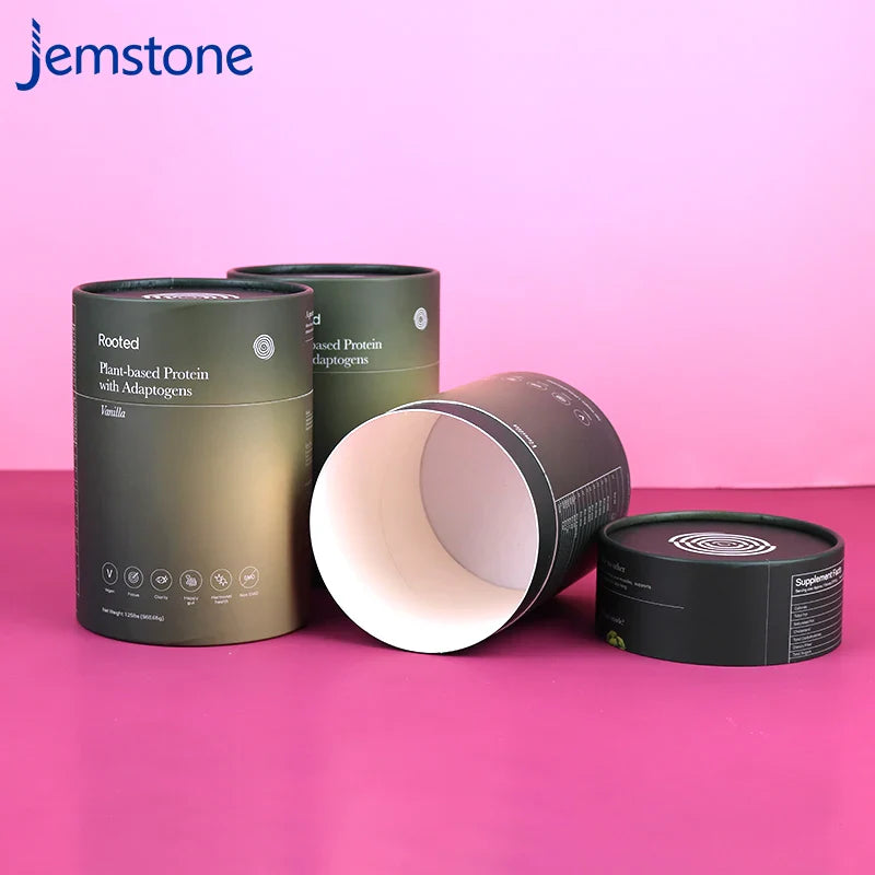 Custom Printing Round Kraft Cardboard Tube Box Canister Packaging Food Grade Tea Coffee Cylinder Paper Tube