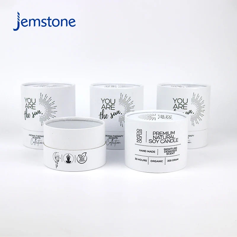 Custom Bio-degradable Kraft Cardboard Candle Paper Tube Food Premium Natural Soya Tea Coffee  Cylinder Packaging