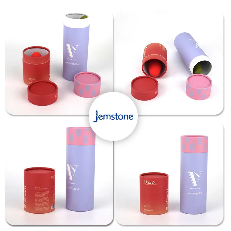 Eco-Friendly Custom Printed Luxury Round Kraft Cardboard Box Cosmetic Toy Paper Tube Skincare Box Cylinder Tube Packaging