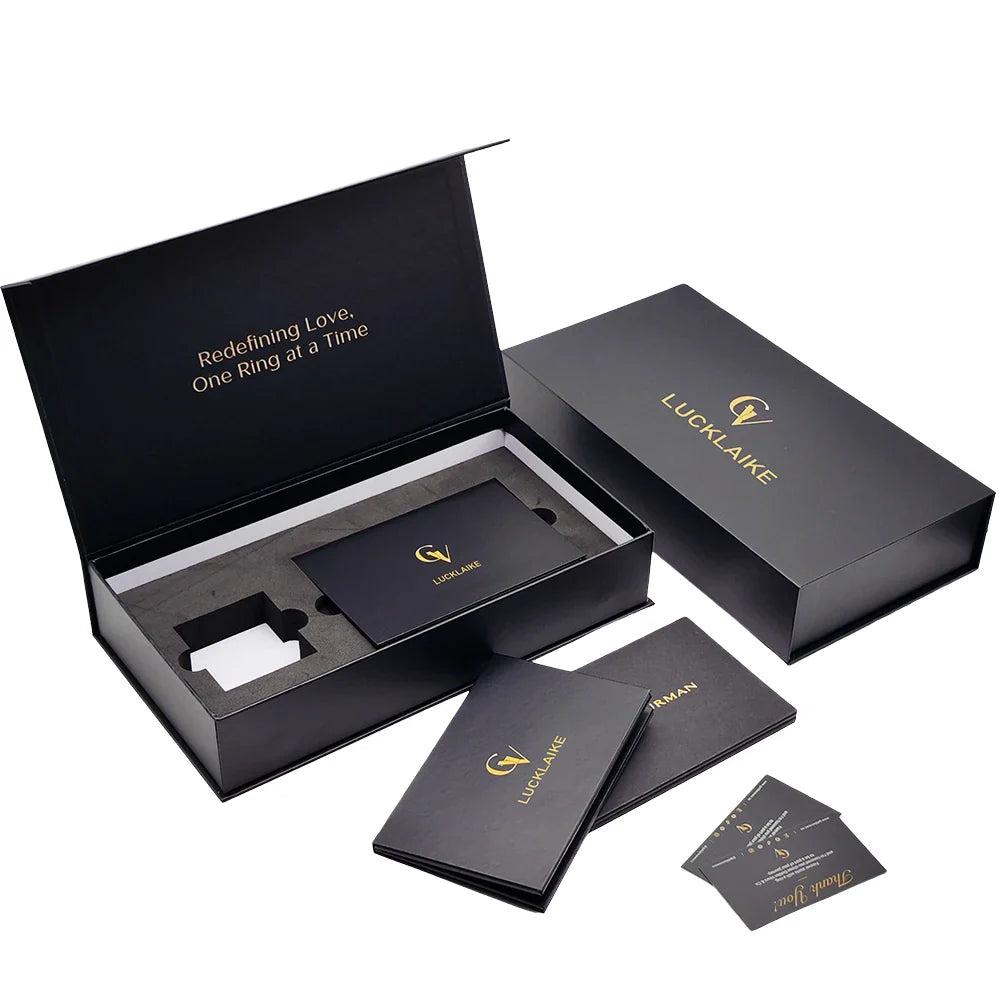 Luxury Cardboard Matte Black Rigid Card Package Gift Foldable Magnetic Closure Boxes Wholesale Custom Packaging