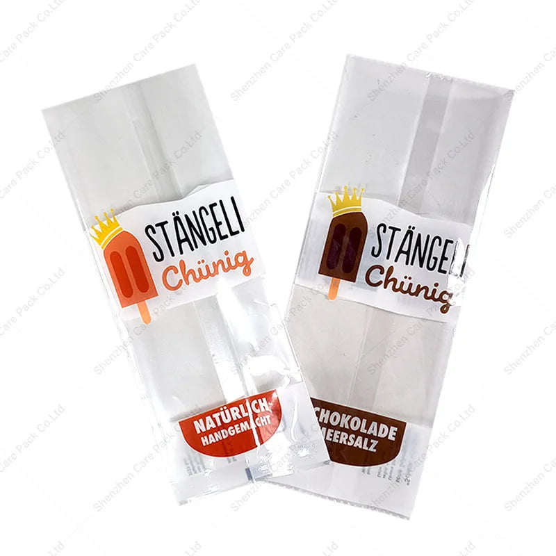 Custom Moisture-Proof Mylar Edible Popsicle Bags Food Grade Plastic Wrapper with Tear Notch for Ice Cream Pet Food Canned Food